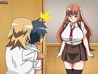Grote meloned anime Babe likken dikke lul en paardrijden