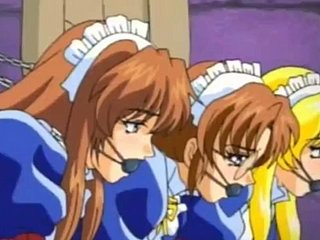 Mooie dienstmeisjes in openbare bondage - Hentai anime -seks