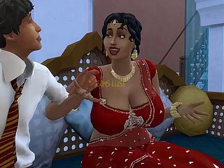 Desi Telugu Busty Saree Aunty Lakshmi was seduced at the end of one's tether a young man - Vol 1, Accoutrement 1 - Wicked Whims - With English subtitles