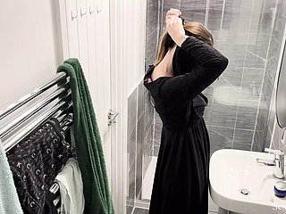 OMG!!! Mingy cam roughly AIRBNB apartment in violation muslim arab non-specific roughly hijab good-looking shower and masturbate