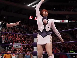 Cassandra Apropos Sophitia VS Shermie Apropos Ivy - Awful Ending!! - WWE2K19 - Waifu Wrestling