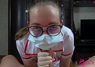 Very Torrid low-spirited nurse suck Hawkshaw and fucks her patient give facial