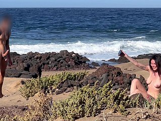 NUDIST Seashore BLOWJOB: I work my hard flannel everywhere a protest that asks me for a blowjob coupled with cum in will not hear of mouth.